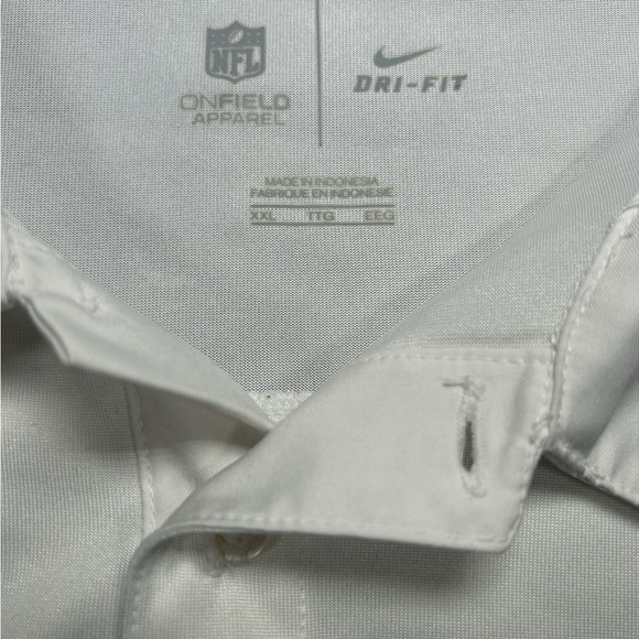 NFL New York Giants Nike Dri-Fit White Polo Shirt Sz 2XL - Picture 5 of 7